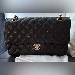 Chanel Classic Black Caviar Medium Double Flap Bag